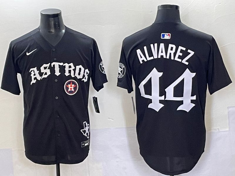 Men 2025 Houston Astros #44 Alvarez Black Seven generations Joint Name Nike MLB Jersey style 12